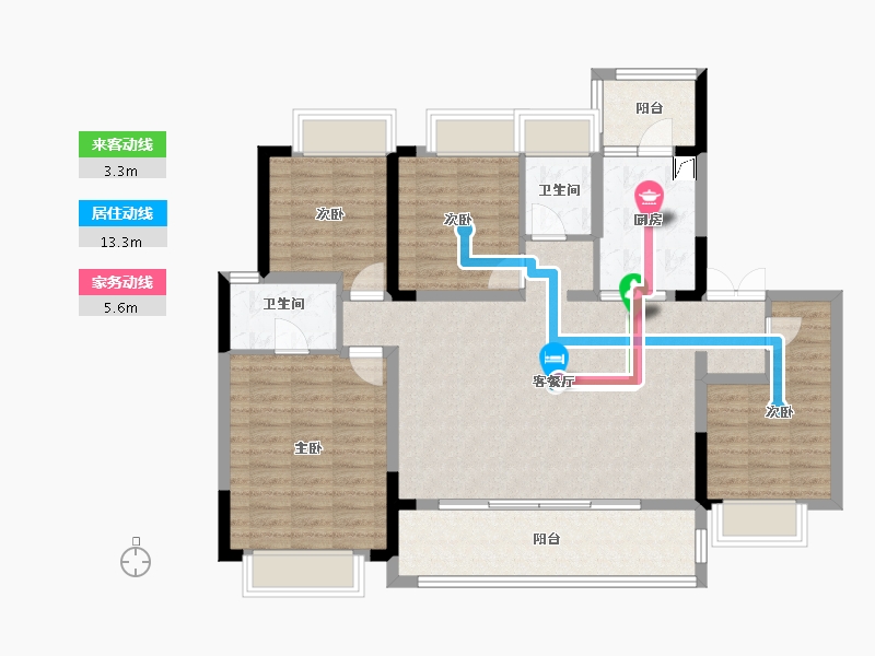 贵州省-遵义市-阳光城溪山悦-108.81-户型库-动静线