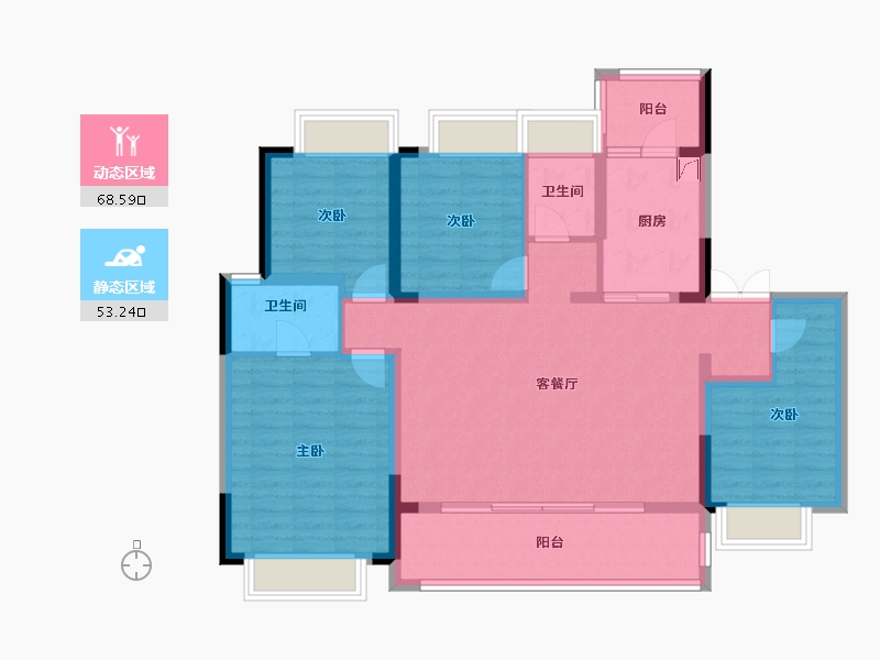 贵州省-遵义市-阳光城溪山悦-108.81-户型库-动静分区