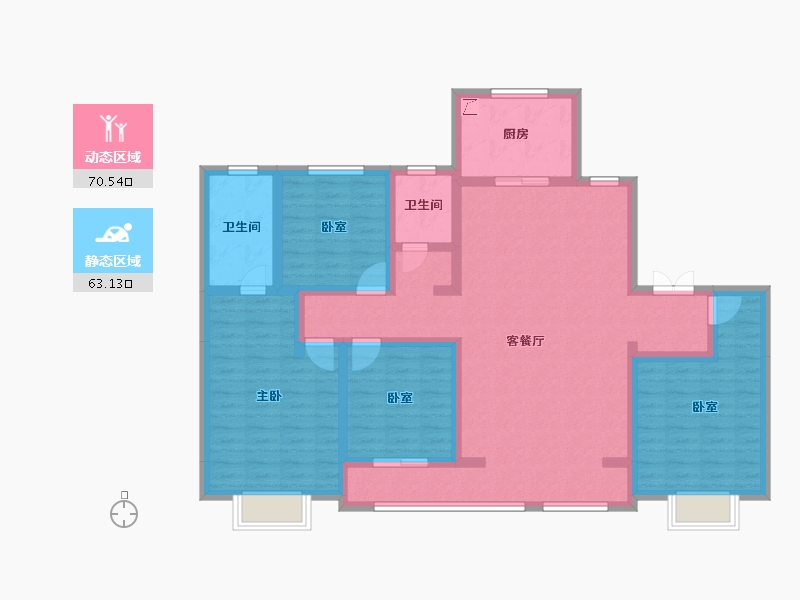 陕西省-西安市-国宸府-118.42-户型库-动静分区