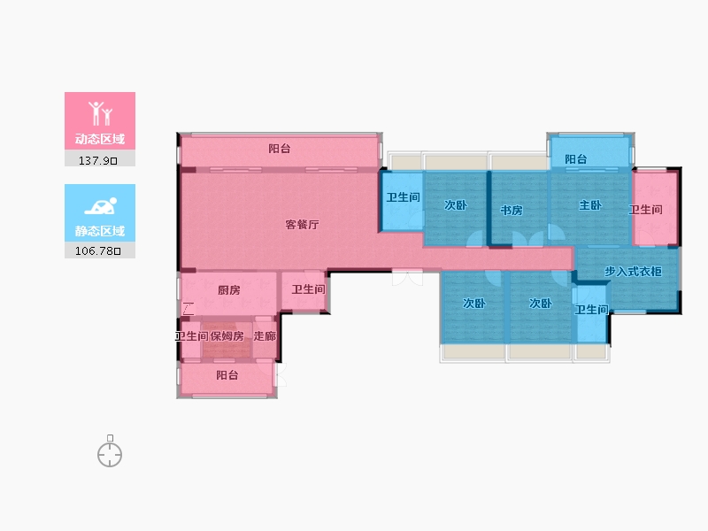 贵州省-遵义市-阳光城溪山悦-221.61-户型库-动静分区