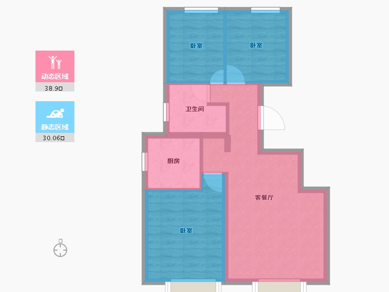 天津-天津市-东昊·骏璟学府-61.12-户型库-动静分区