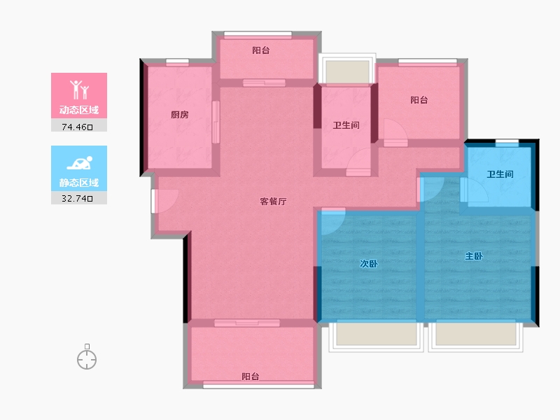 广东省-江门市-江门碧桂园凤凰城-94.15-户型库-动静分区