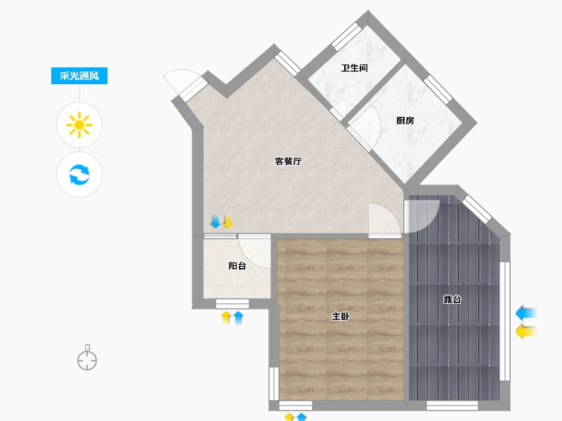 上海-上海市-桃园新村-45.00-户型库-采光通风