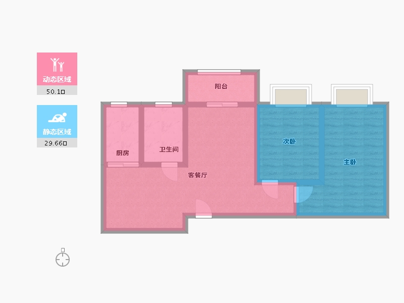 陕西省-宝鸡市-盛世华庄-71.00-户型库-动静分区