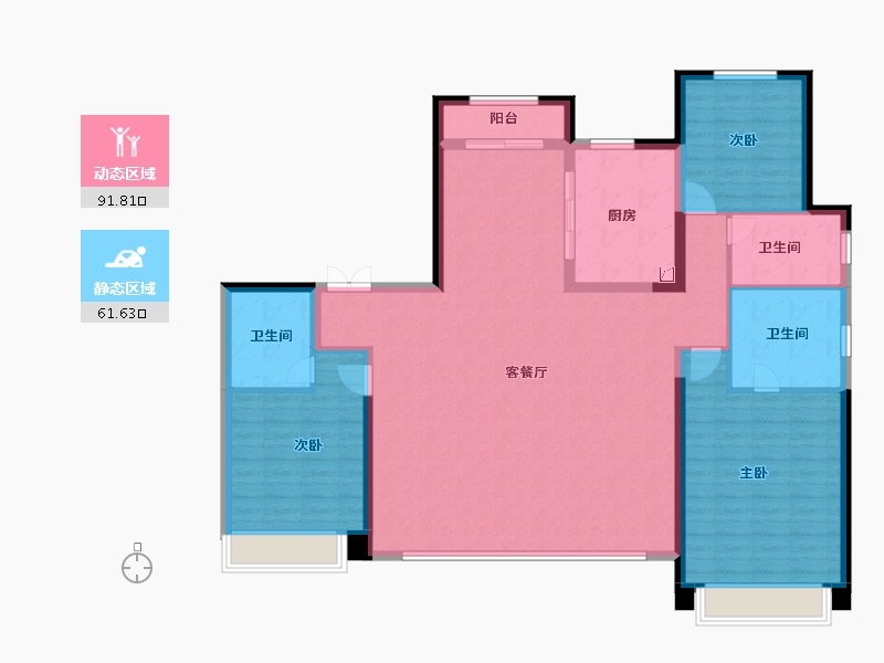 陕西省-西安市-西安天铂-140.10-户型库-动静分区