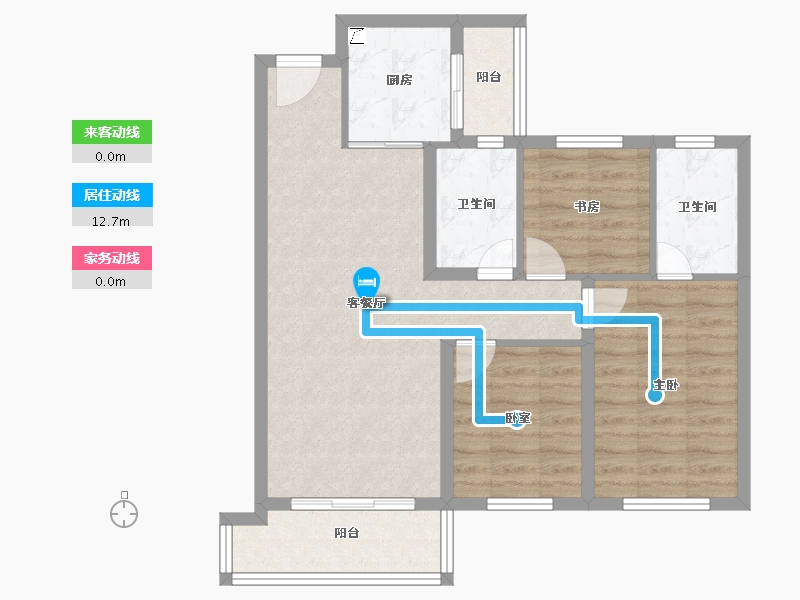 陕西省-西安市-滨江翡翠城-77.04-户型库-动静线