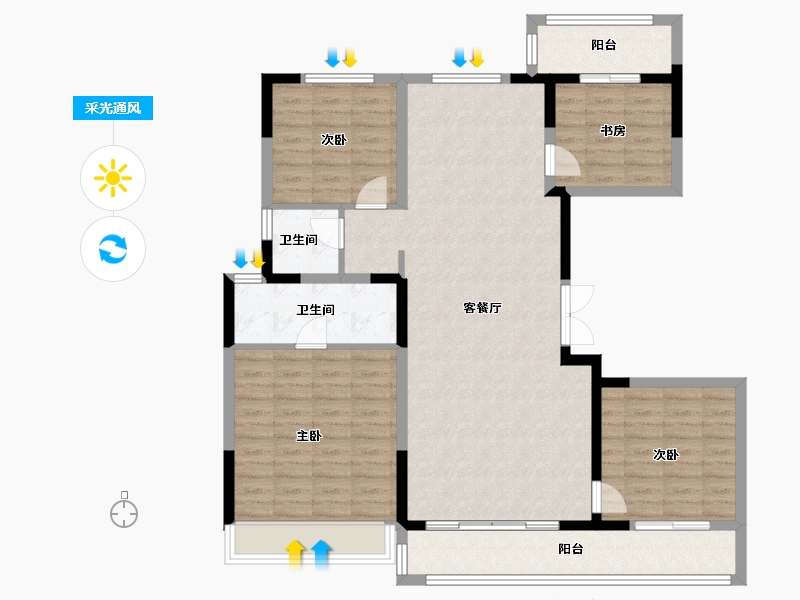 河南省-郑州市-华润置地丨北龙湖·瑞府-116.01-户型库-采光通风