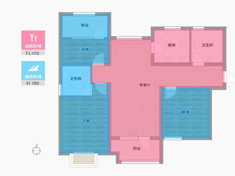 天津-天津市-东昊·骏璟学府-82.74-户型库-动静分区