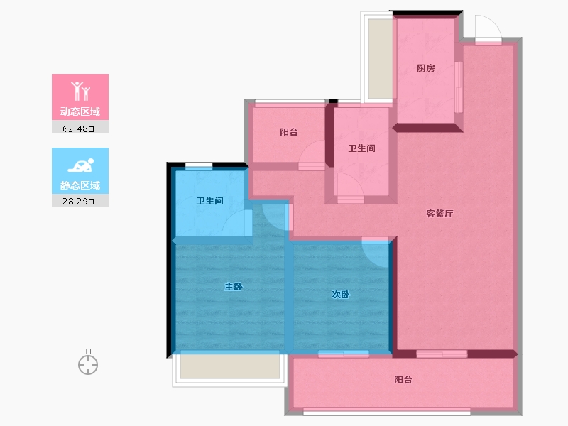 广东省-江门市-碧桂园·翡翠城-79.15-户型库-动静分区