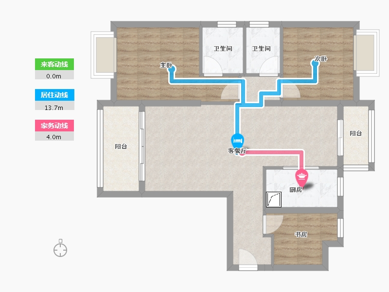 福建省-厦门市-金林湾花园-90.00-户型库-动静线