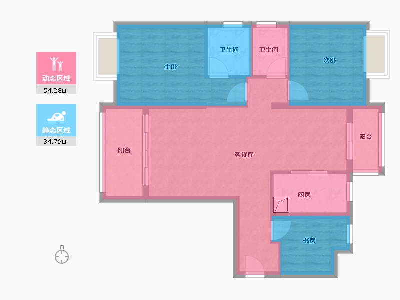 福建省-厦门市-金林湾花园-90.00-户型库-动静分区