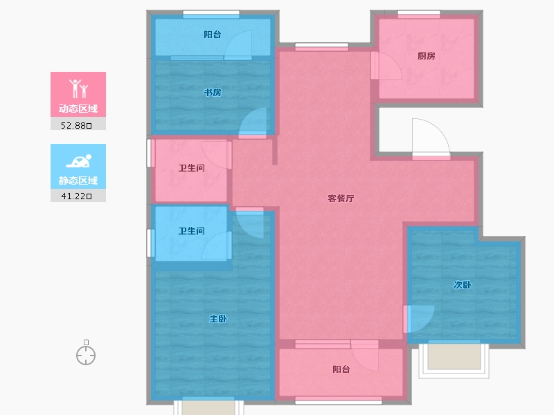 天津-天津市-东昊·骏璟学府-82.67-户型库-动静分区