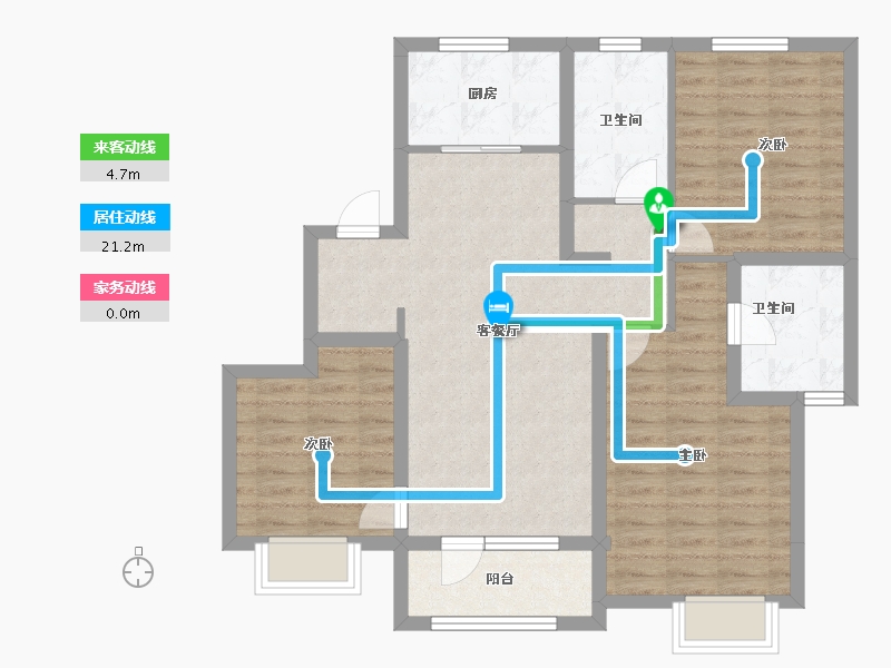 天津-天津市-东昊·骏璟学府-88.28-户型库-动静线