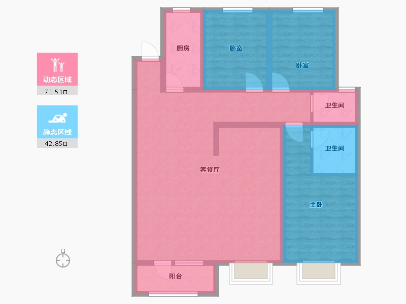 河北省-石家庄市-鑫界9号院-115.00-户型库-动静分区