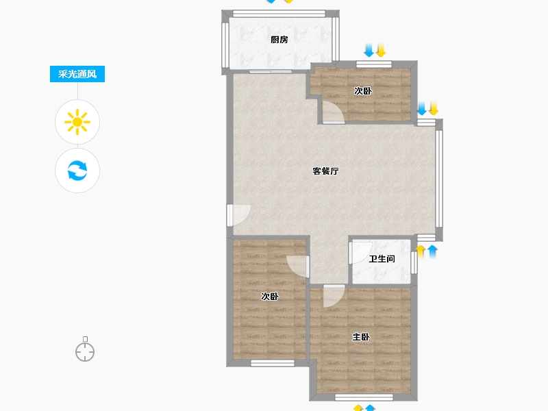 山东省-烟台市-天一苑小区-3号楼-74.36-户型库-采光通风