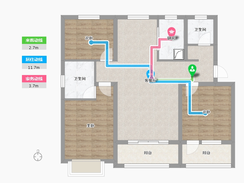 河北省-邢台市-襄元府-84.90-户型库-动静线