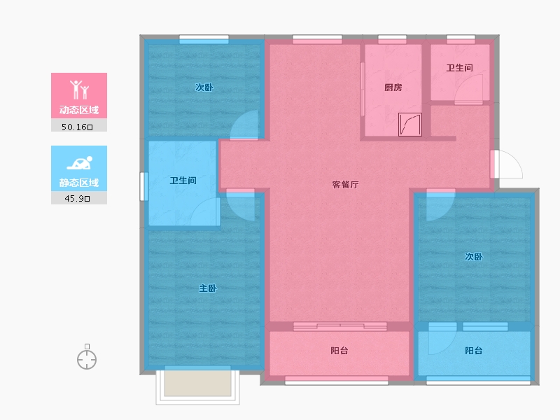 河北省-邢台市-襄元府-84.90-户型库-动静分区