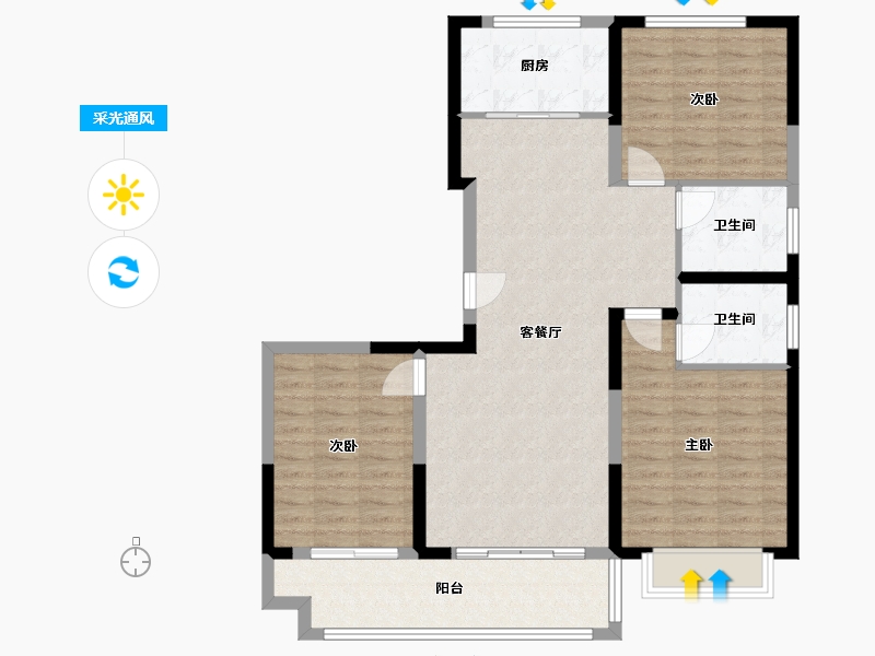 河南省-濮阳市-越秀学府-100.00-户型库-采光通风