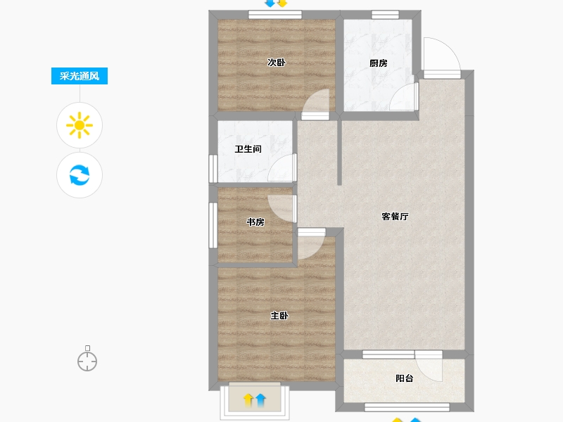 天津-天津市-东昊·骏璟学府-68.28-户型库-采光通风