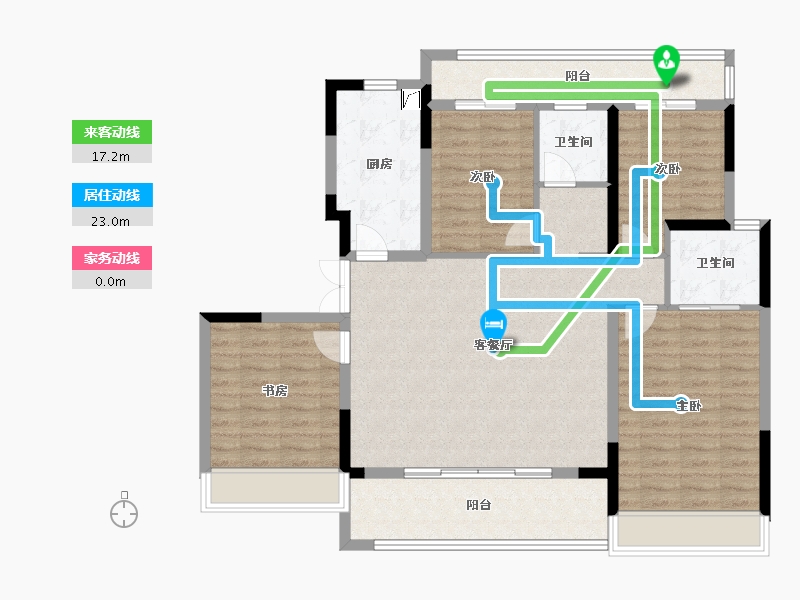 河南省-郑州市-招商美景·雍瑞园-114.41-户型库-动静线