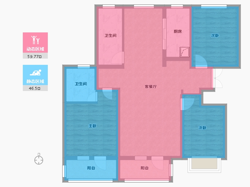 河北省-邢台市-臻园-93.57-户型库-动静分区