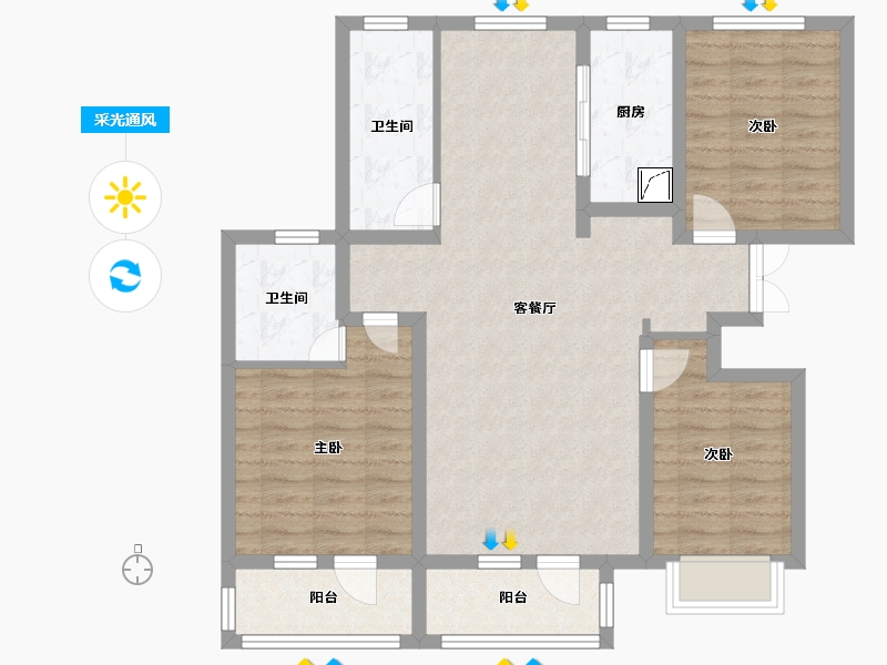 河北省-邢台市-臻园-93.57-户型库-采光通风