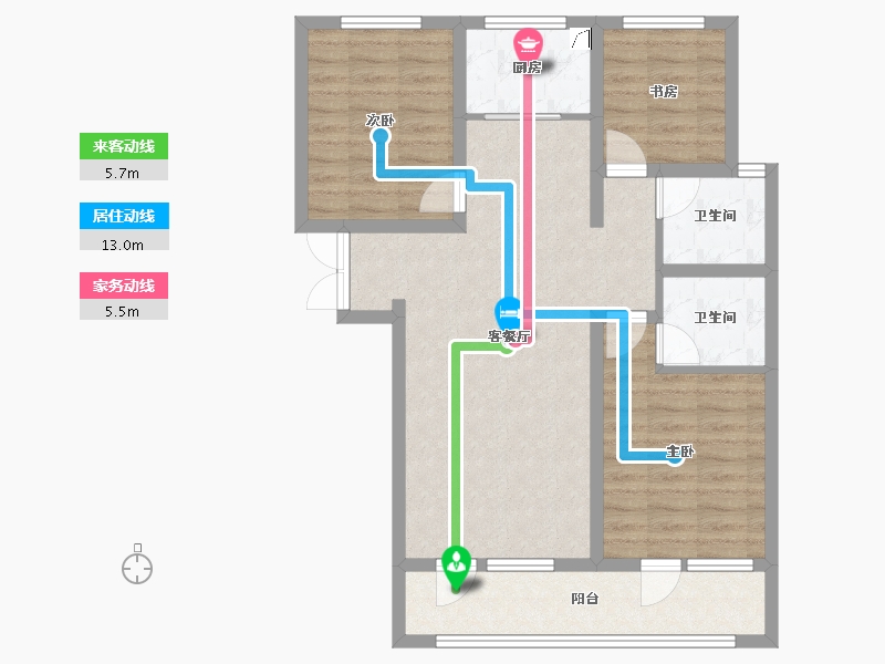 河北省-邢台市-臻园-84.27-户型库-动静线