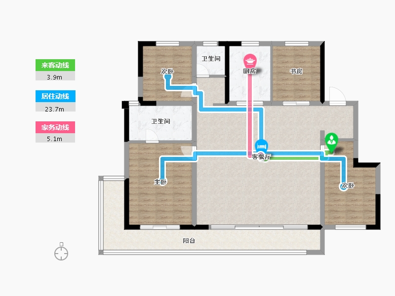 陕西省-西安市-招商央畔-132.01-户型库-动静线