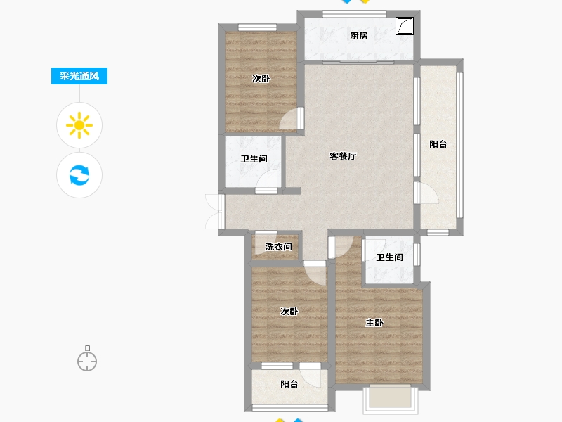 河北省-邢台市-臻园-87.18-户型库-采光通风