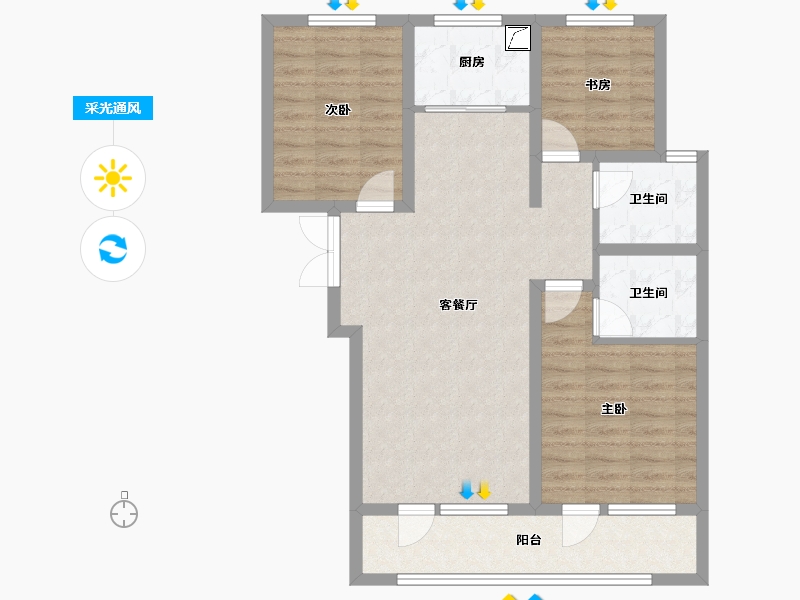 河北省-邢台市-臻园-82.14-户型库-采光通风