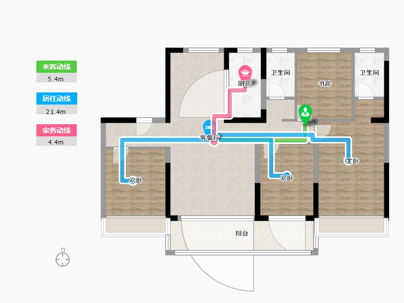 江苏省-宿迁市-碧桂园-89.51-户型库-动静线