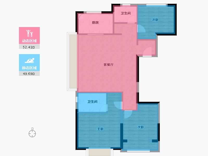 陕西省-西安市-紫云府学宸-92.00-户型库-动静分区