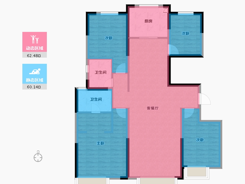 陕西省-西安市-紫云府学宸-110.00-户型库-动静分区