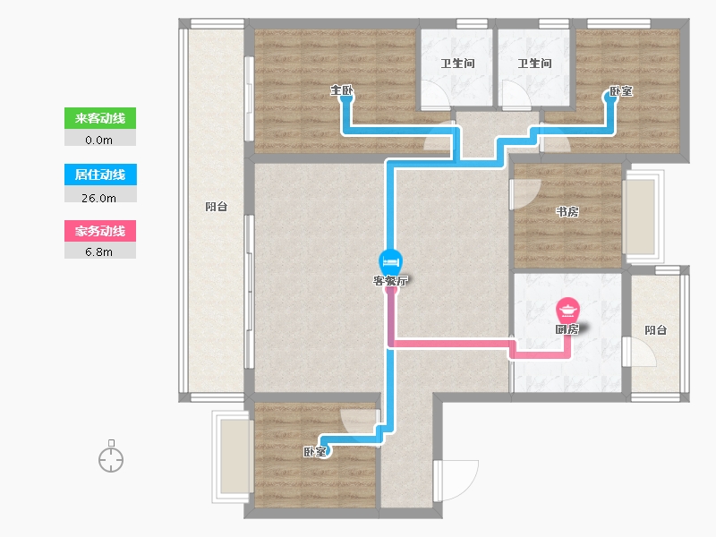 云南省-昆明市-龙湖揽境-124.06-户型库-动静线