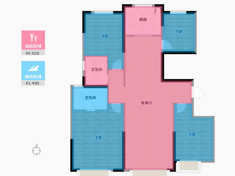 陕西省-西安市-紫云府学宸-110.00-户型库-动静分区