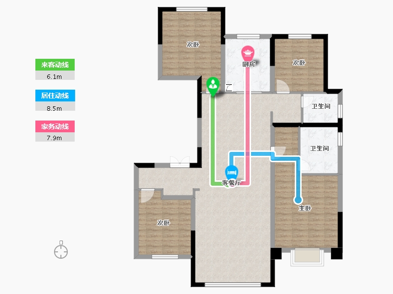 陕西省-西安市-西安天铂-132.00-户型库-动静线