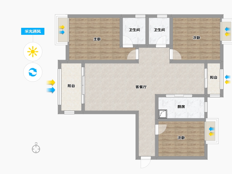 江西省-吉安市-瑞德佳苑-109.00-户型库-采光通风