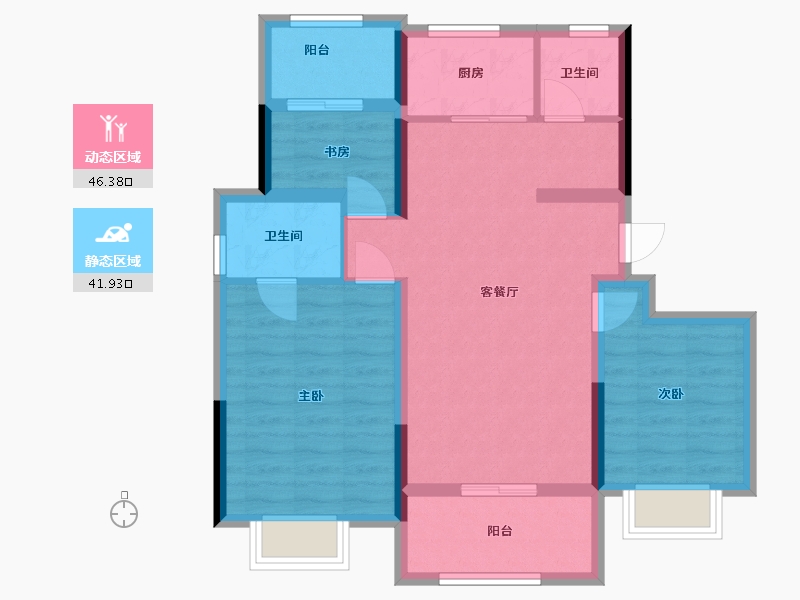 河南省-洛阳市-和昌御水湾-86.00-户型库-动静分区