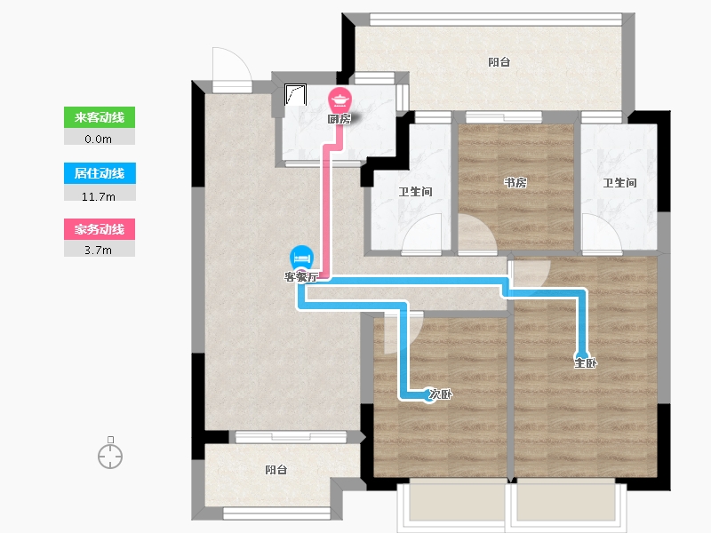 浙江省-嘉兴市-鸿翔宁郭府-70.50-户型库-动静线