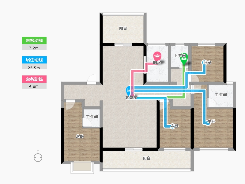 山东省-泰安市-泰山壹号院-128.23-户型库-动静线