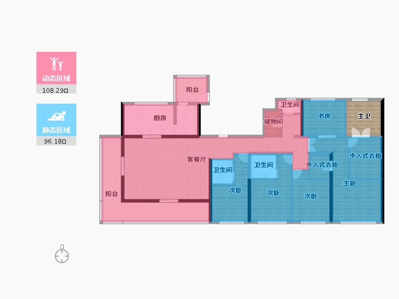 山东省-泰安市-泰山壹号院-190.57-户型库-动静分区