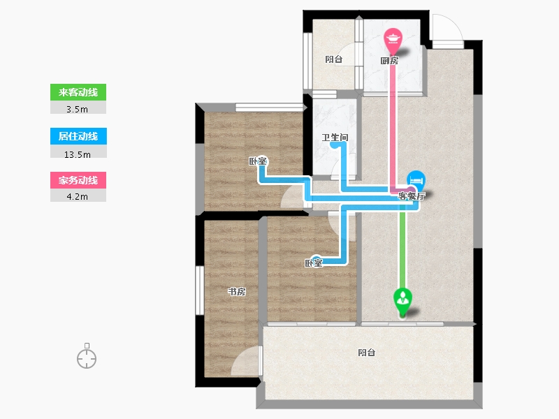 云南省-丽江市-方朋·上东院-65.60-户型库-动静线