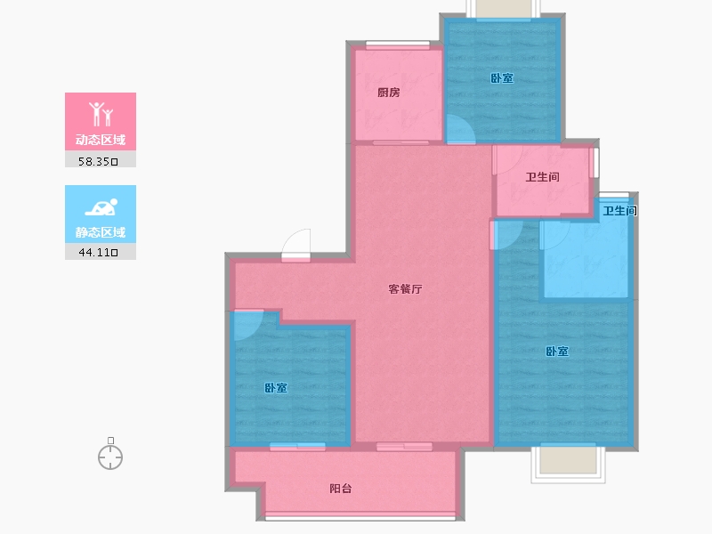 江苏省-泰州市-金通·桃李江南-92.01-户型库-动静分区