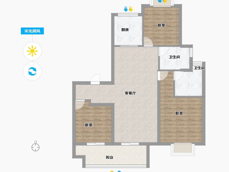 江苏省-泰州市-金通·桃李江南-92.01-户型库-采光通风