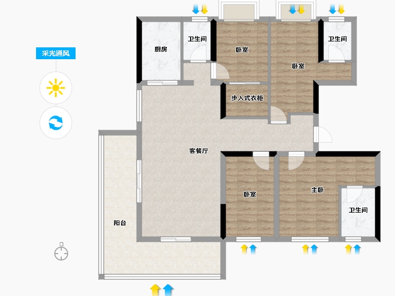 云南省-临沧市-海棠佳园四期·天汇-114.41-户型库-采光通风