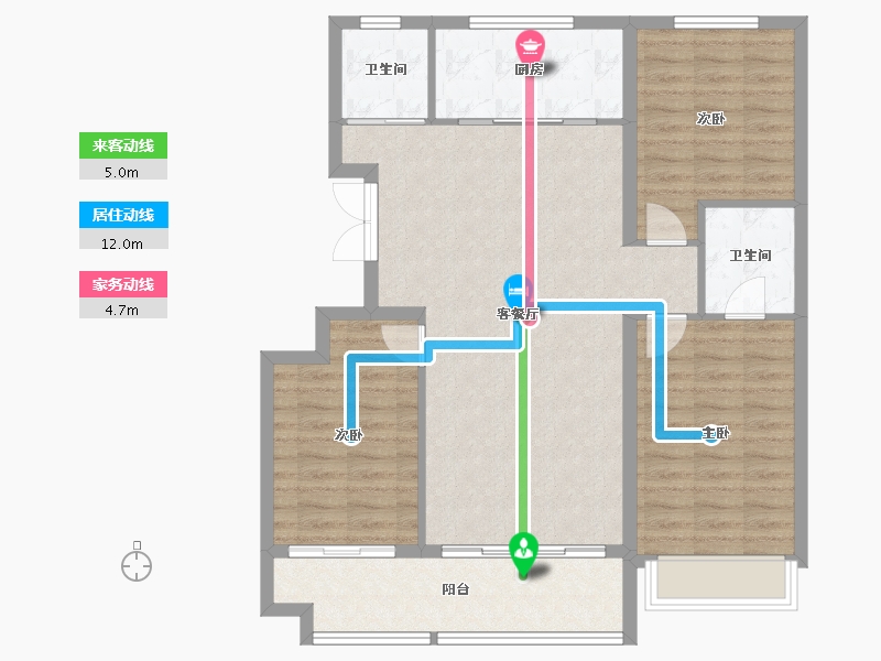 山东省-潍坊市-恒信桃李东方-126.40-户型库-动静线