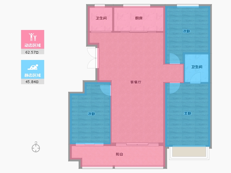 山东省-潍坊市-恒信桃李东方-126.40-户型库-动静分区