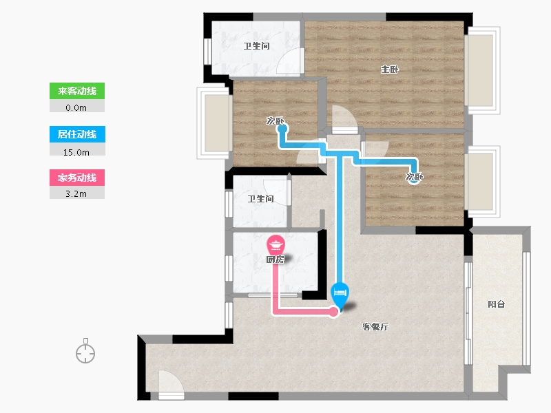 江苏省-常州市-绿地公园道-89.00-户型库-动静线