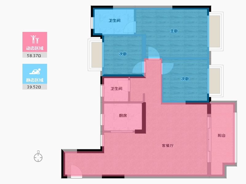 江苏省-常州市-绿地公园道-89.00-户型库-动静分区