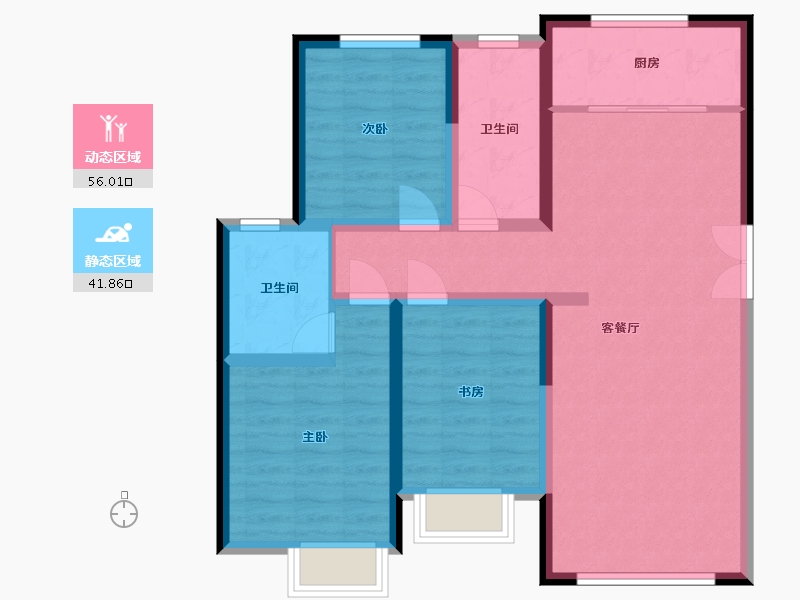 甘肃省-兰州市-银河国际居住区-97.76-户型库-动静分区